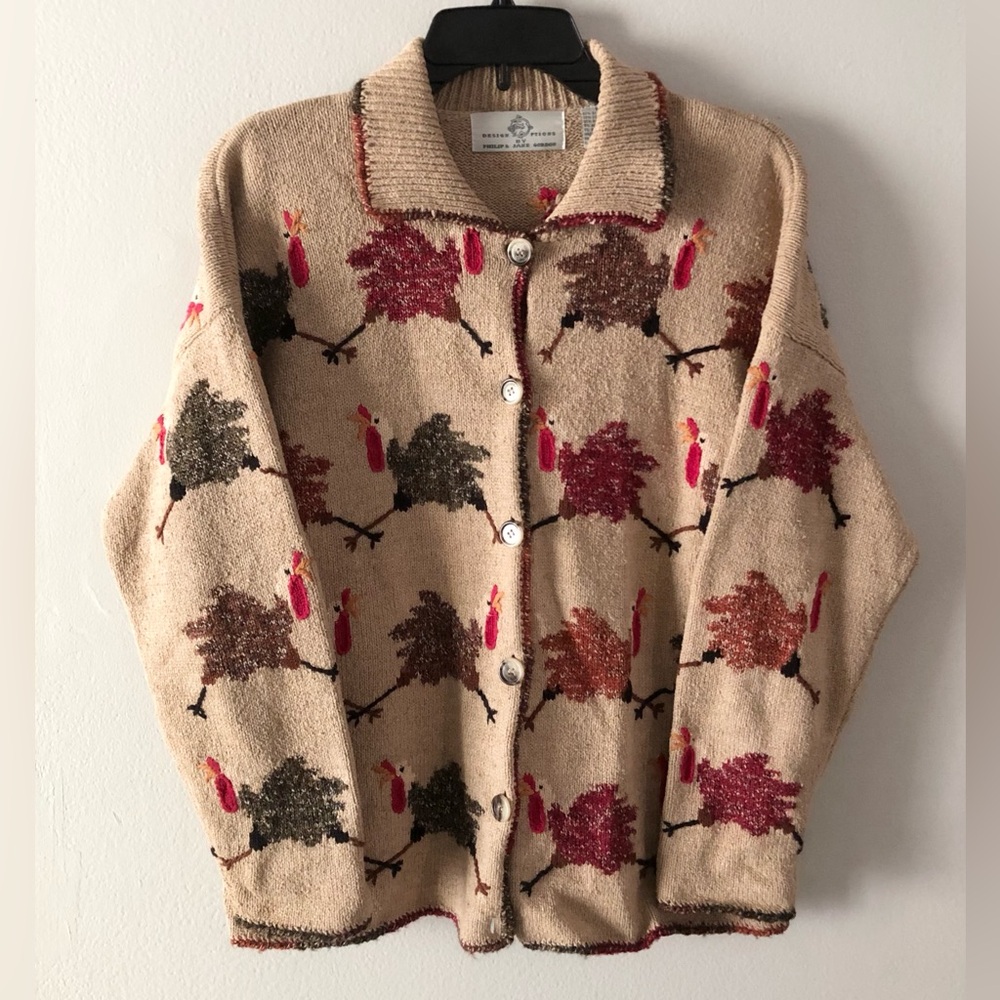 🔥Vintage Turkey Button-Up Knit Cardigan Design Options Thanksgiving Holiday